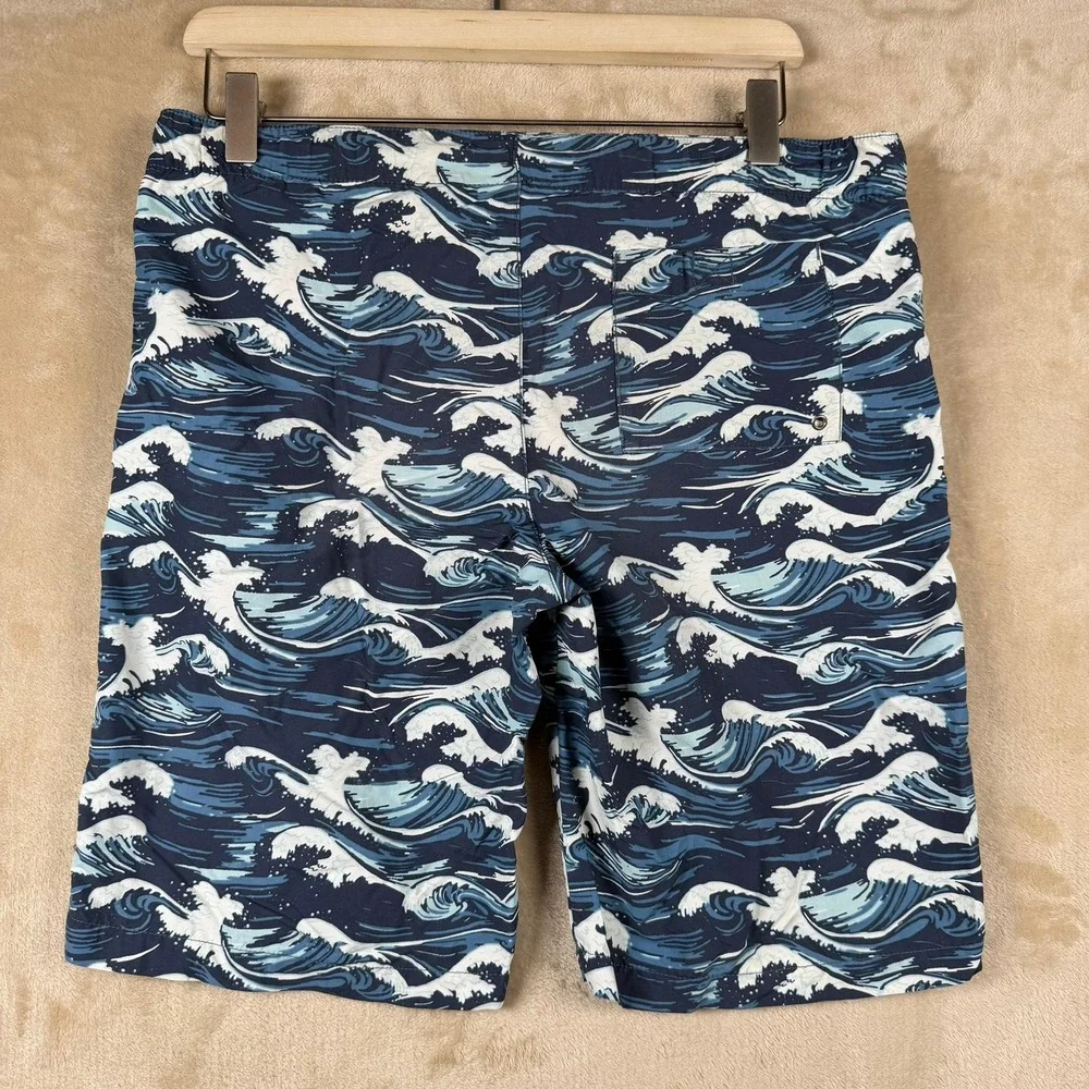 Lacoste‎ Boys Blue Wave Print Swim Trunks Board Shorts Size 12 152cm